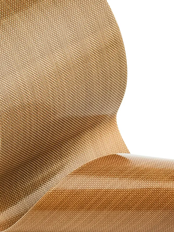 PTFE-Coated-Glass-Fiber-Fabric Aramid fiber cloth is a high-performance synthetic fabric renowned for its exceptional strength and heat resistance. Made from aromatic polyamide fibers, it offers superior tensile strength, outperforming steel in strength-to-weight ratio, and exhibits excellent durability against abrasion and wear. Notably, aramid fiber cloth maintains its integrity at high temperatures, showing minimal shrinkage and offering excellent thermal stability. Its non-conductive nature further enhances its suitability for heat-resistant applications. Despite its robustness, aramid fiber cloth is lightweight and flexible. This allows for versatility in its use, enabling it to be adapted for various applications, from protective gear to aerospace components, where strength and adaptability are crucial. More: Aramid Fabric Kevlar Cloth